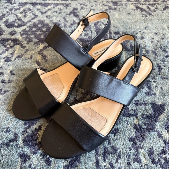 Alex Marie Shoes - New Without Tags Black Faux Leather Alex Marie Size 8 Women’s Strap Sandal Heels